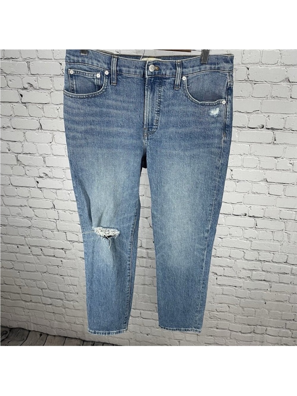 Madewell Blue Denim Distressed Mid Rise Perfect Vintage Jeans Size 29 (32x28)